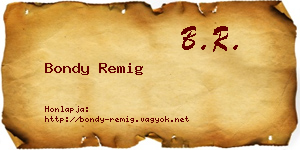 Bondy Remig névjegykártya